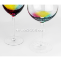 Sprühen Sie farbenfrohe Weinglas -Set